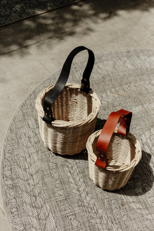 Bucket Tote with Leather Strap (with sizes)