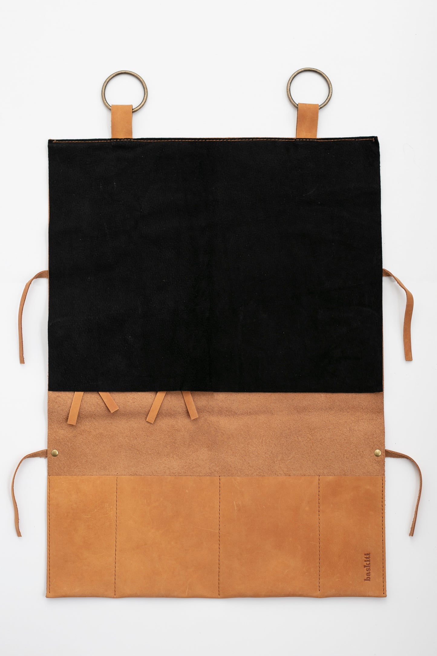 The Baskiti Co. Leather Braai Tools Hanging Storage Bag